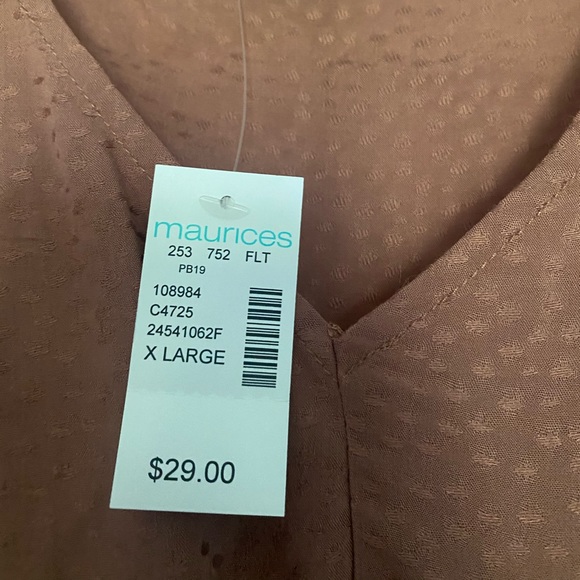 NEW burgundy blouse with flattering tie - Picture 2 of 2